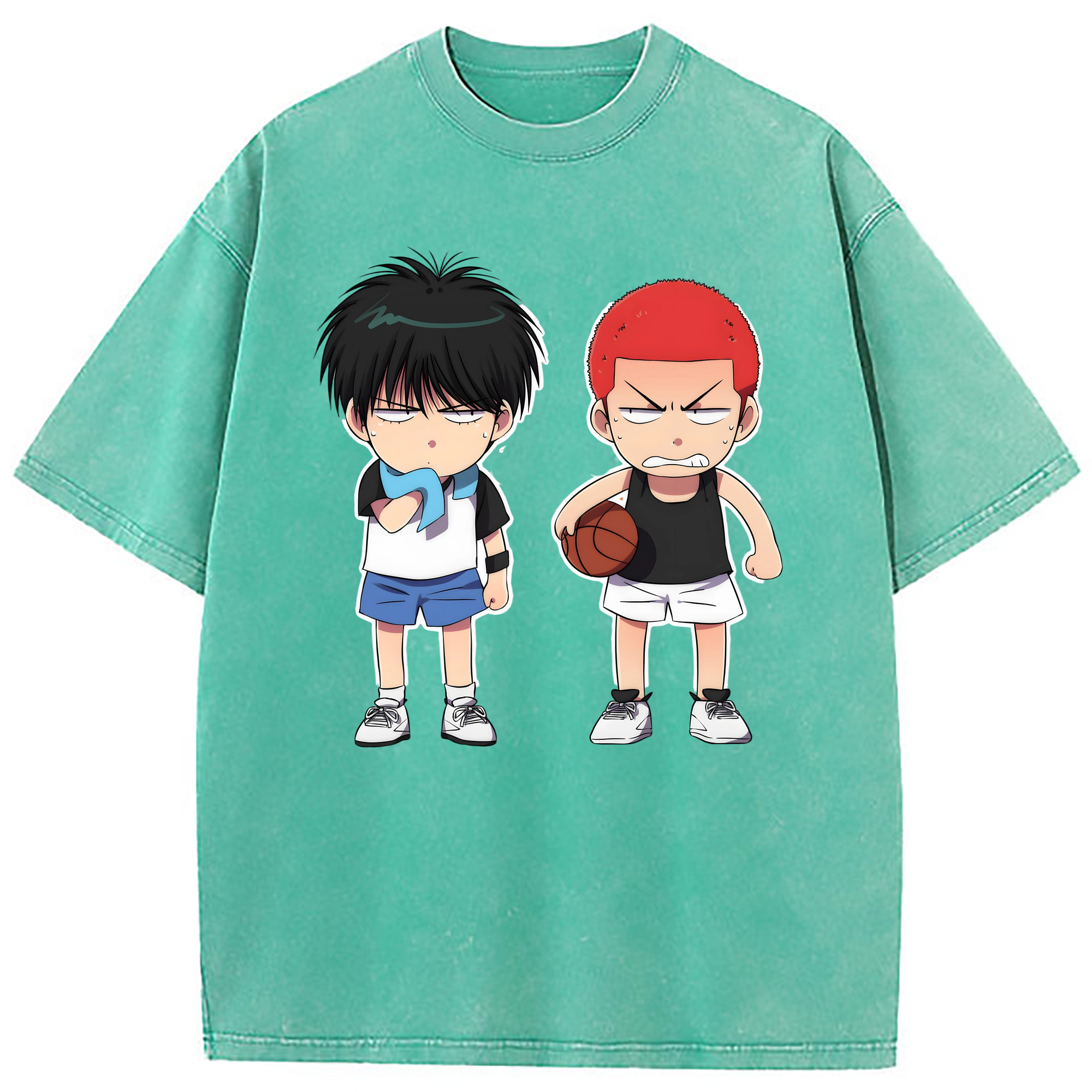 （画像用） SLAM DUNK／スラムダンク 綿100% ヴィンテージ風 半袖Tシャツ（フロントプリント）